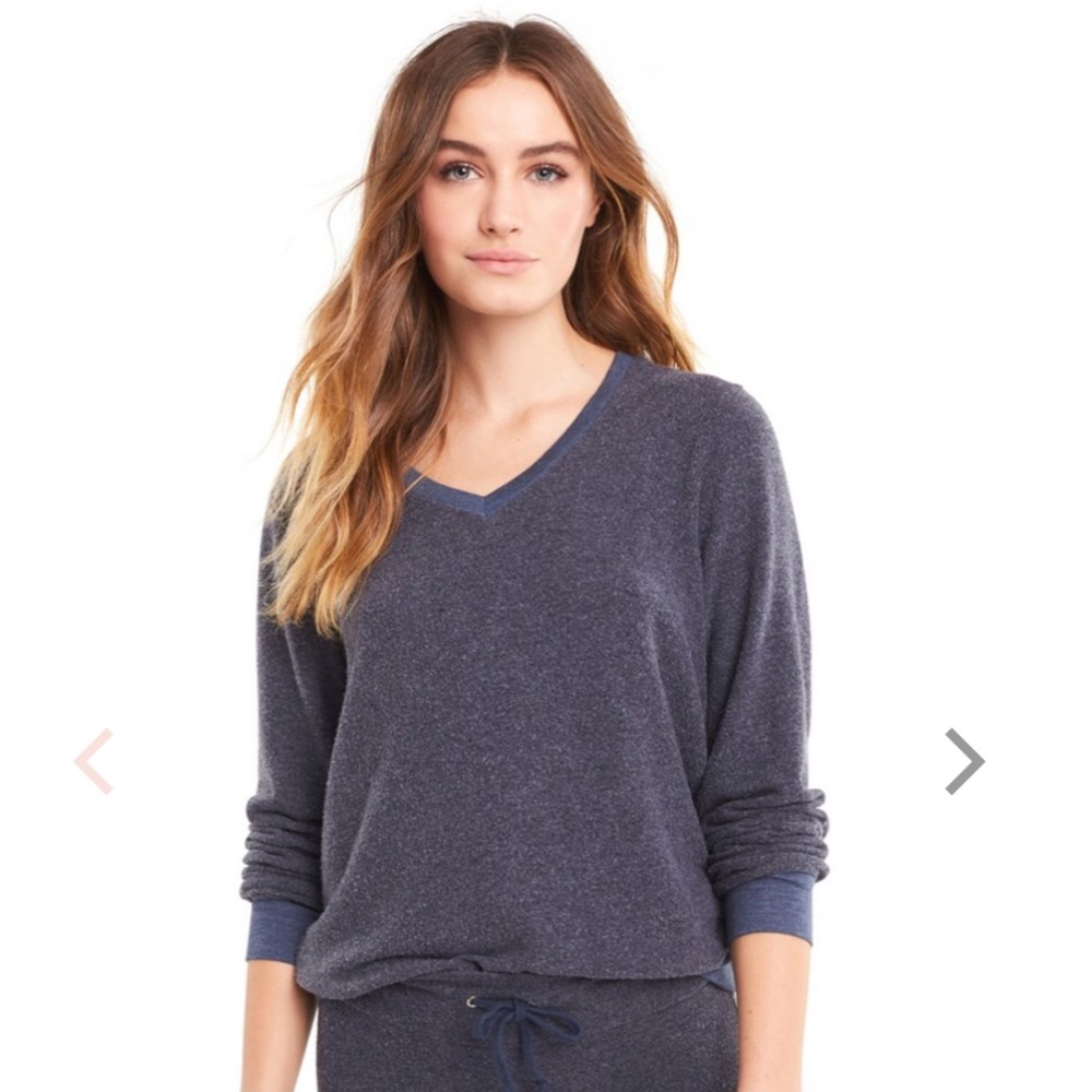 Wildfox Baggy Beach V Sweatshirt in Navy